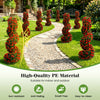 Set of 2 artificial spiral topiary trees in red, made of sun-resistant PE material, perfect for indoor and outdoor.