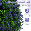 Set of 2 artificial lavender topiary ball trees with vivid blooms and layered green foliage for elegant home decor.