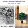 Artificial lavender topiary ball tree in a pot, featuring vivid purple blooms and realistic green foliage for year-round decor.