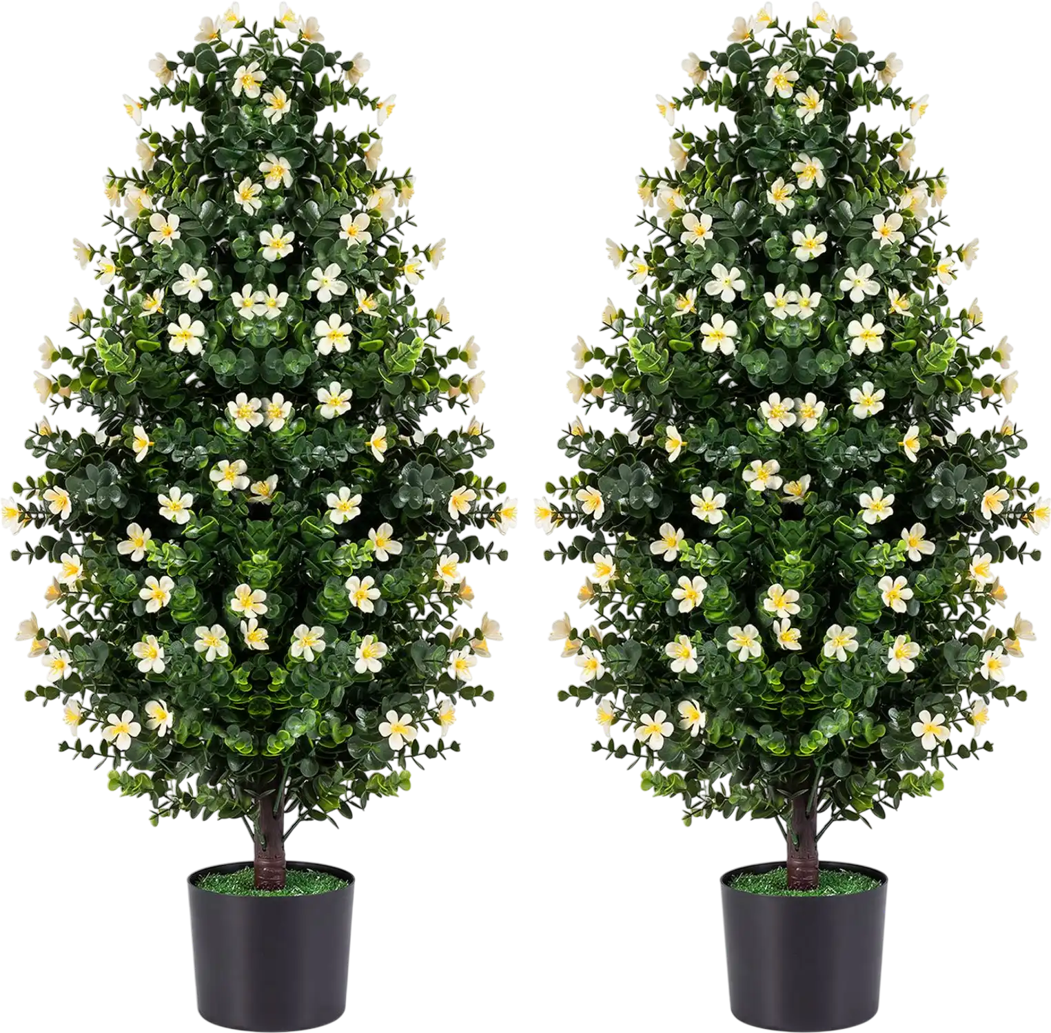 Costway Set of 2 3' Artificial Topiary Trees Sun-Resistant Faux Plants 52296044 New