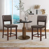 2 Piece Bar Chair Set with Hollowed Back and Rubber Wood Legs-Brown - Gallery View 1 of 8