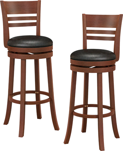 Costway Set of 2 360° Swivel Bar Stools PU Upholstered Seats 48761325 New