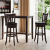 Set of 2 Bar Stools Swivel Bar Chairs with Hollowed Backrest and Footrest-30 inches - Gallery View 1 of 8