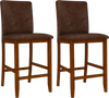Set of 2 counter barstools with walnut rubberwood legs and upholstered seats, perfect for kitchens and dining rooms.