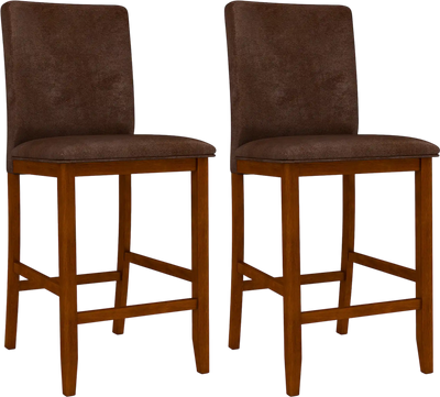 Costway Set of 2 Counter Barstools Upholstered Seat Rubberwood Legs 22228172 New