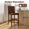 Counter barstool with rubberwood legs, upholstered seat in walnut, dimensions 40"H x 18"W x 26"D, max load 330 lbs.