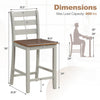 Counter bar stool set in gray with inclined backrest, rubber wood frame, and 400 lbs capacity for kitchen or home bar use.