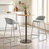 Counter height bar stools set of 2 with curved backrest and metal frame, ideal for comfortable seating in modern kitchens.