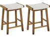 Set of 2 25.5 Inch Dining Bar Stool with Seaweed Woven Seat