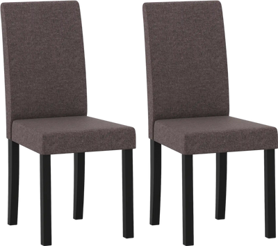 Costway Set of 2 Mid-Century Modern Fabric Upholstered Dining Chairs Parson 52252064 New