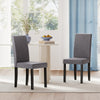 Set of 2 Dining Chair Mid-Century Modern Fabric Upholstered Parson Chairs-Dark Gray - Gallery View 1 of 11