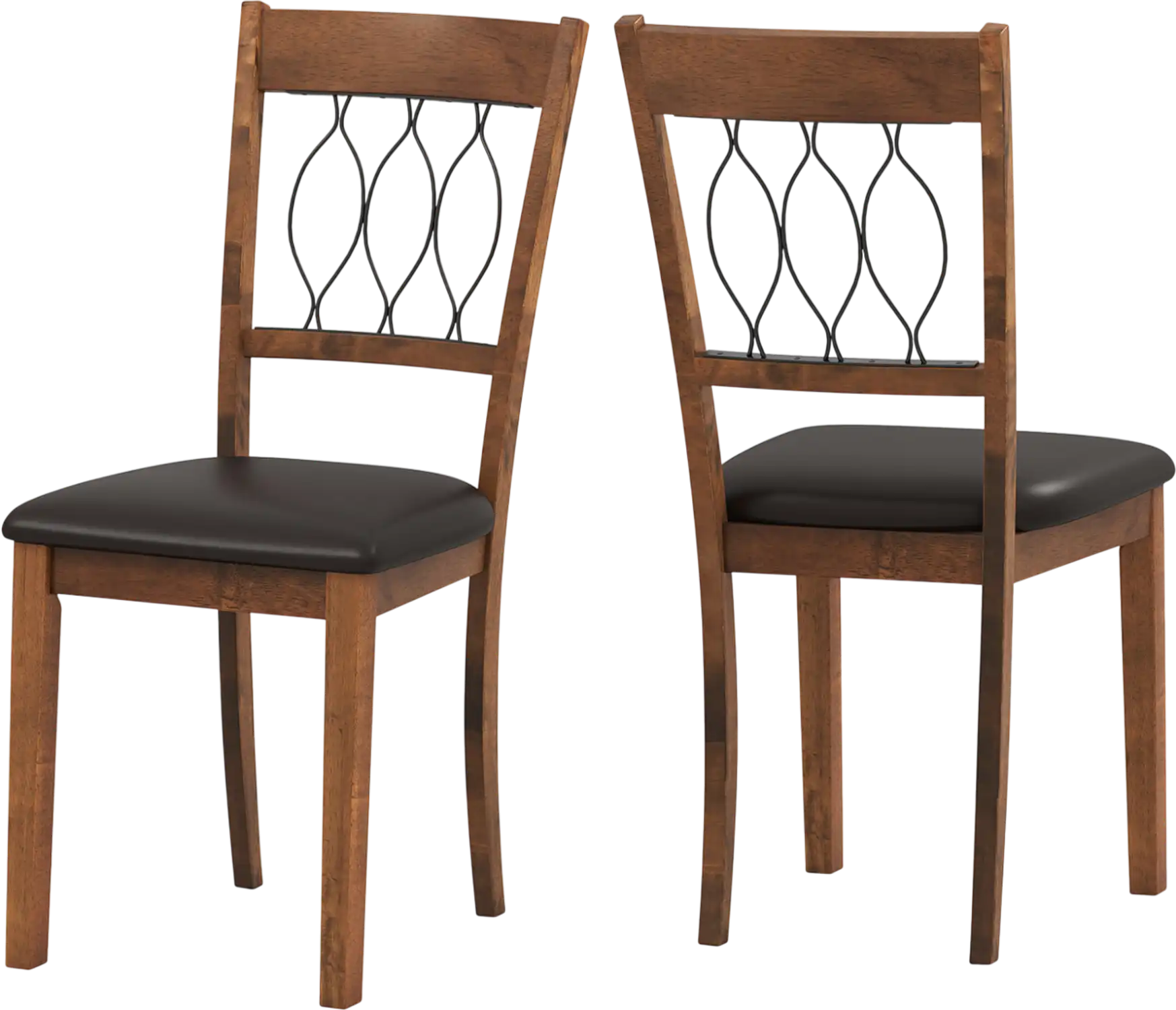 Costway Set of 2 Upholstered Dining Chairs Padded Seat Fabric Faux Leather 37384423 New
