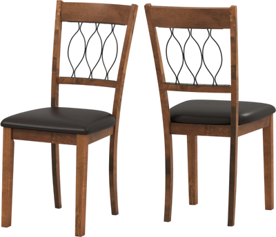 Costway Set of 2 Upholstered Dining Chairs Padded Seat Fabric Faux Leather 37384423 New