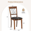 Dining chair dimensions with padded seat, walnut frame, and faux leather upholstery, supporting up to 330 lbs.