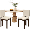 Wooden dining chair set of 2 with rubber wood legs, upholstered in plush sherpa fabric for cozy comfort in any room.