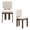Wooden dining chair set of 2 with rubber wood legs, featuring plush sherpa fabric for cozy seating in any room.