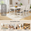 Set of 2 white dining chairs with solid wood legs, featuring thick cushions and stylish design for versatile use.