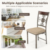 Armless dining chair with vintage pattern and brown seat cushion, perfect for living room, dining room, or balcony use.