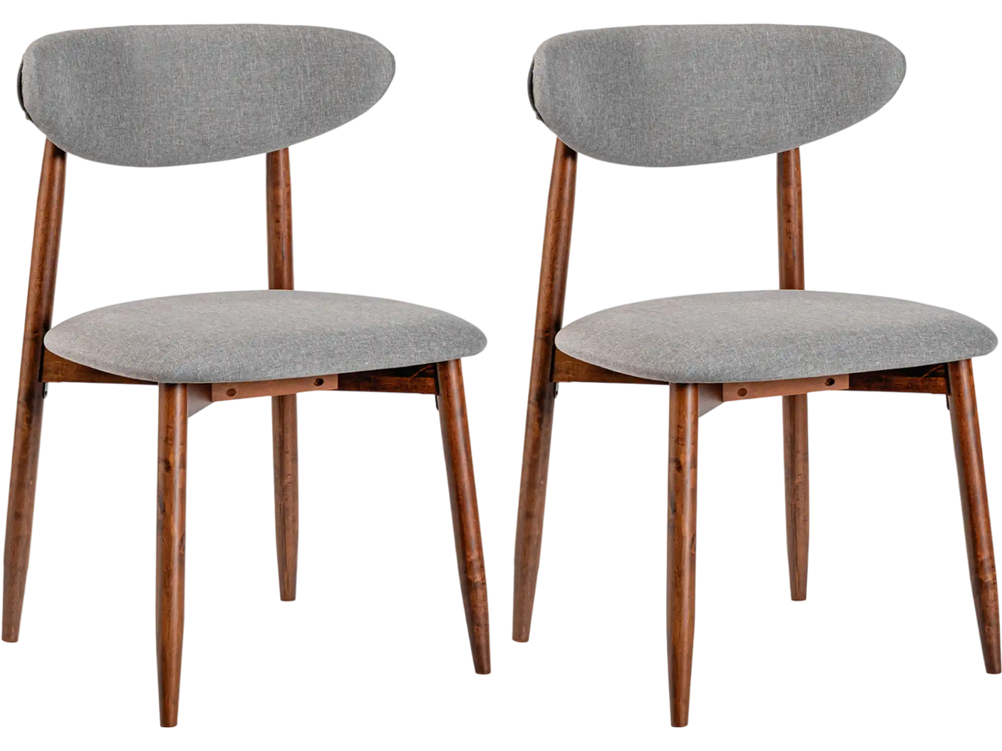 Costway Set of 2 Fabric Upholstered Dining Chairs with Curved Backs 32875466 New