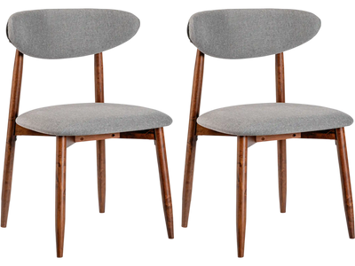 Costway Set of 2 Fabric Upholstered Dining Chairs with Curved Backs 32875466 New