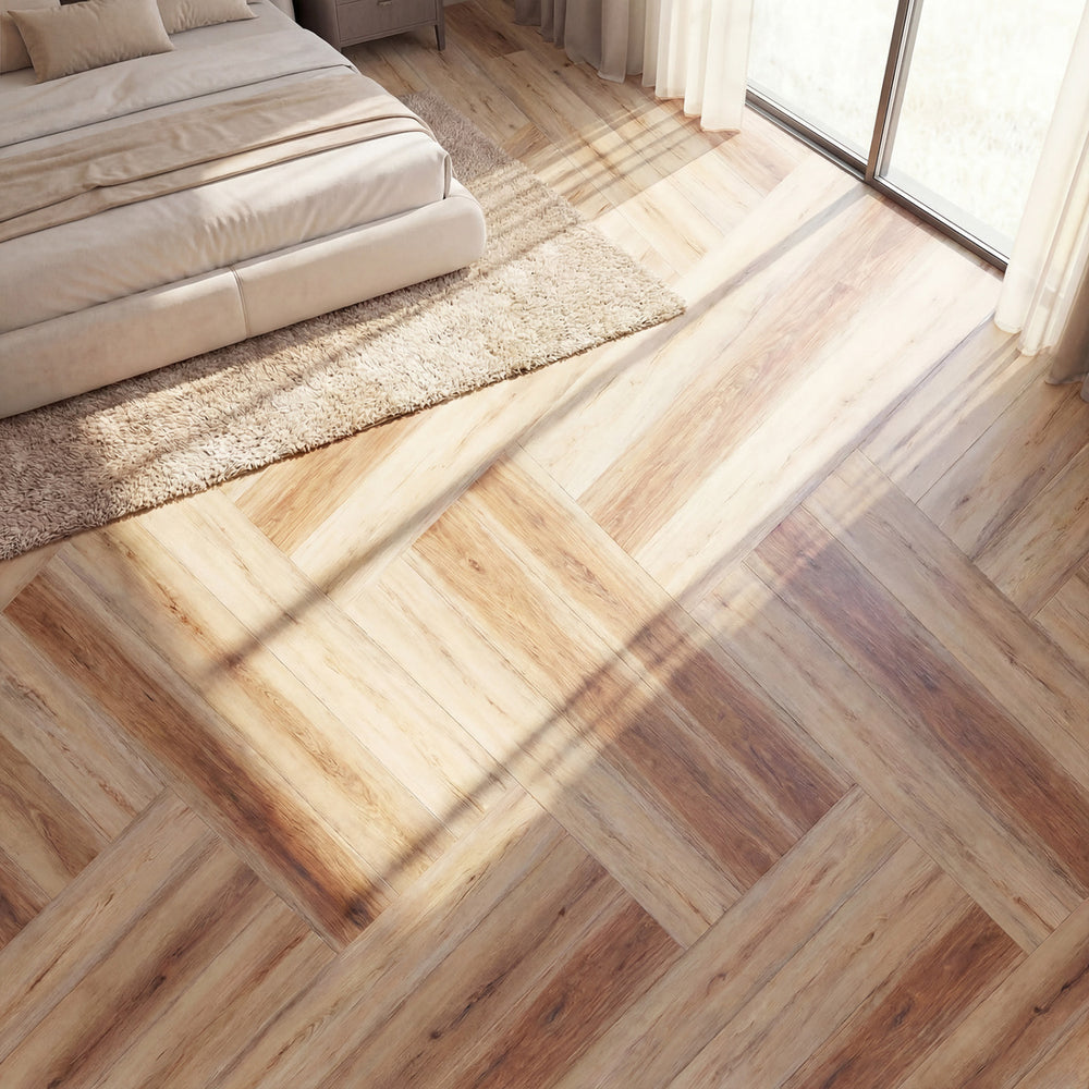 Set of 2 Floor Tile Vinyl Flooring Waterproof Vinyl Plank Flooring-Brown - Gallery View 1 of 10