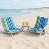 Set of 2 Folding Beach Chairs with Sponge Padded Seat for Camping-Navy - Gallery View 1 of 10