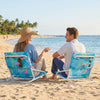 Set of 2 folding beach chairs with sponge padded seats, featuring vibrant colors and easy folding design for outdoor use.