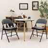 2 PCS Folding Chair Set with Upholstered Seat and Fabric Covered Backrest - Gallery View 1 of 9
