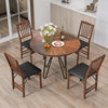 Set of 2 folding chairs with padded seats and rubber wood frames, perfect for dining or casual gatherings.