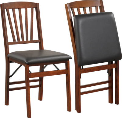 Costway Set of 2 Folding Dining Chairs Padded Seat Rubber Wood Frame 62417359 New