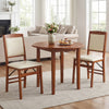 Set of 2 Folding Dining Chairs with Padded Seat and High Backrest-Walnut - Gallery View 1 of 9