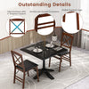 Set of 2 brown folding dining chairs with high backrest, reinforced crossbars, and non-slip pads for stability.