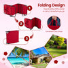 Set of 2 red folding tanning chairs with face hole, adjustable backrest, and detachable pillows for versatile outdoor.