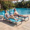 Set of 2 Folding Face Down Tanning Chair with Face Hole 3 Removable Pillows-Navy - Gallery View 1 of 9