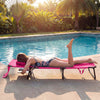 Set of 2 Folding Face Down Tanning Chair with Face Hole 3 Removable Pillows-Pink - Gallery View 1 of 10