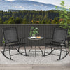 Folding Rocking Chair with Breathable Seat Fabric Set of 2-Black - Gallery View 1 of 9