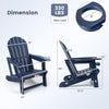 Adirondack chair in blue with a cup holder, made of weather-resistant HDPE, perfect for patio and backyard relaxation.