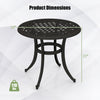 Heavy-duty outdoor aluminum side table in antique brown with adjustable footpads, ideal for patio or poolside use.