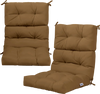 Set of 2 high back chair cushions in brown with adjustable height, perfect for added comfort and style.