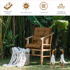 High back chair cushion set in brown with thickened sponge, adjustable height, perfect for outdoor relaxation.