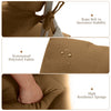 High back chair cushion set in brown featuring waterproof polyester fabric and high resilience sponge for comfort.