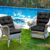 Set of 2 High Back Chair Cushion with Adjustable Height-Black - Gallery View 1 of 7