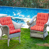Set of 2 High Back Chair Cushion with Adjustable Height-Orange - Gallery View 1 of 7