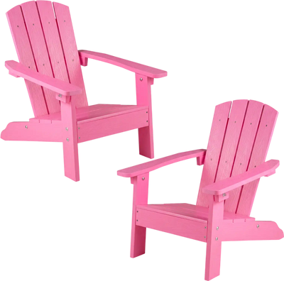 Costway Set of 2 Kids Adirondack Chairs High Back Armrests 60143065 New