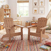 Set of 2 Kid's Adirondack Chair with with High Backrest and Armrests-Teak - Gallery View 1 of 9