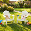 Set of 2 Kids Adirondack Chairs All-weather Outdoor Chairs for Children with Tilted High Backrest-White - Gallery View 1 of 9