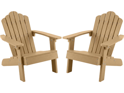 Costway Kids Adirondack Chairs Set of 2 All-Weather Outdoor Patio Seating 65009766 New