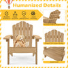 Kids Adirondack chair with tilted high backrest, made of all-weather HIPS material, perfect for outdoor relaxation.