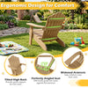 Kids Adirondack chair with tilted high backrest, all-weather HIPS material, perfect for backyard relaxation.