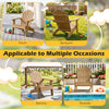Kids Adirondack chair in brown with tilted high backrest, perfect for outdoor use on the porch, balcony, or poolside.